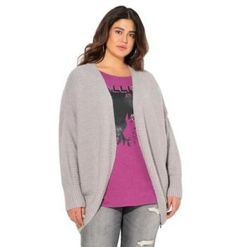 Offene Strickjacke in Grau, Größe 54/56 von Ulla Popken