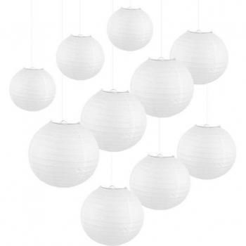 Chinese Paper Ball Lanterns Set (10cm, 15cm, 20cm, 25cm, 30cm)