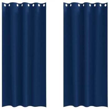Rideaux à œillets bleu marine 245x140 cm