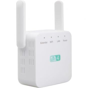 Amplificatore di Segnale Internet 2.4 GHz 300 Mbps, RJ45, Bianco