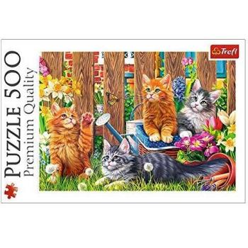 Trefl 500-Piece Puzzle: Kittens in the Garden