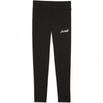 Mallas Puma Essentials+ Script Metallic para niña en color negro