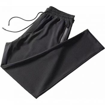 Summer Men’s Ice‑Silk Mesh Joggers – Casual Sports Pants
