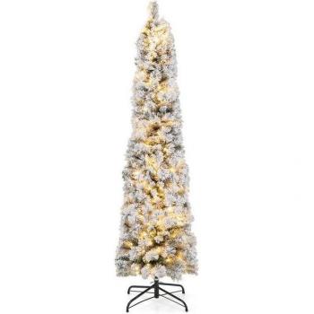 Glitzernder Festbaum 180 cm – Schnee‑Effekt, 150 LED‑Schein