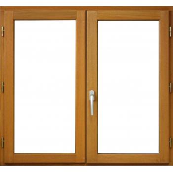 Ventana de doble hoja en madera al125xl90, panel nervioso + tirador, referencia 010220F9