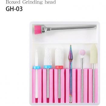 6-Piece Rainbow Nail Drill Bits Set for Electric Nail Machines