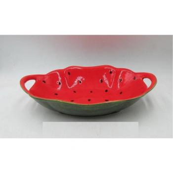 Bol “Sandía Verde” en Gres para Aperitivos – 30×19,5×7,5 cm