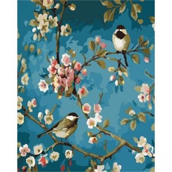 AZQSD DIY Canvas Painting Birds and Flower Tree