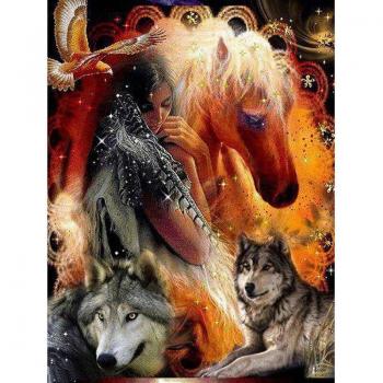 5D Diamant Kunst: Pferde und Tiere