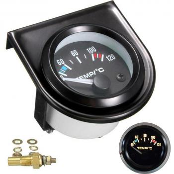 2 52mm Black Shell LED Water Temperature Gauge 40-120℃