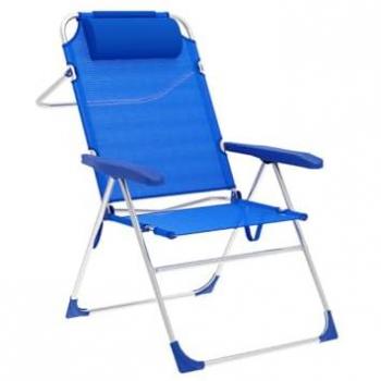 Silla Plegable Aluminio Marbueno 5 Posiciones 67x66x99 cm
