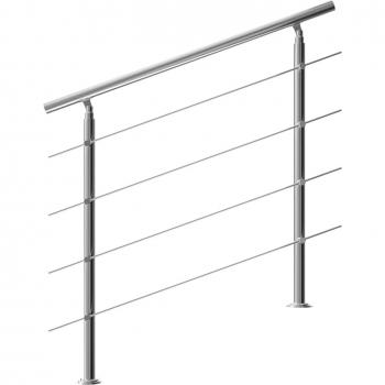 Passamano in acciaio inox 120 cm per scale con 4 traverse