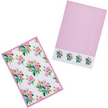 KitchenCraft 'Rose' Country Cottage Style Tea Towels