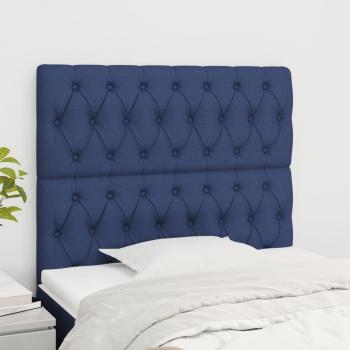 VidaXL Kopfteil Set 2 Stk. Blau 90x7x78/88 cm Stoff