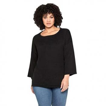 Damen Pullover SHEEGO mit überschnittenen Schultern, schwarz, Gr. 48/50