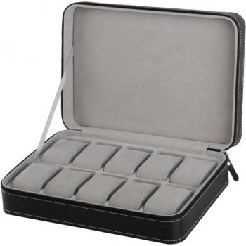 Uhrenkoffer 6 Fächer PU-Leder für Armbanduhren