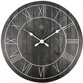 NEXTIME Paul Wanduhr 40 cm Holz schwarz