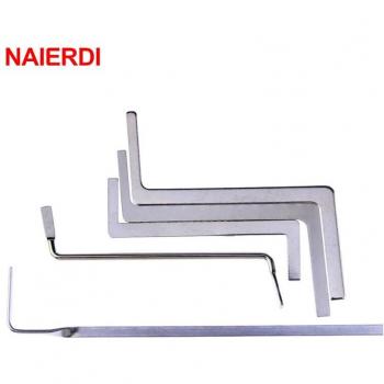 NAIERDI Clear Mini Padlock for Locksmith Training with Key Removal Hook