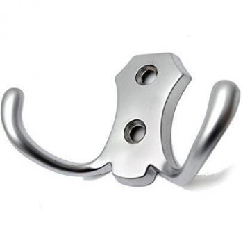 10‑Piece Aluminum Double‑Coat Hanger Hook for Bathroom Doors