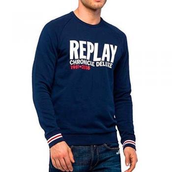 Replay M3803 .000.22390p, Sweat-Shirt Homme, Bleu
