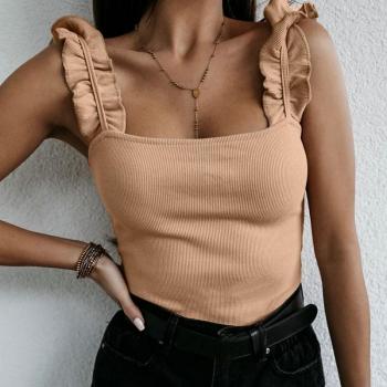 Basic Solid Ruffle Tank