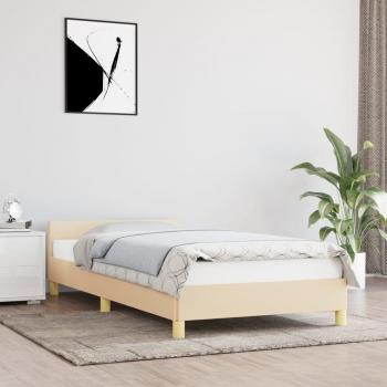 Rám postele s čelem 90x190 cm, krémový textil