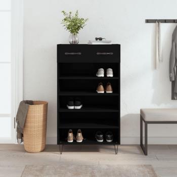 Engineered Wood Shoe Cabinet Black 60x35x105 cm vidaXL