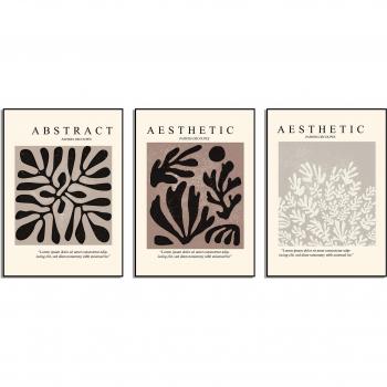Postermaterial: 3 st abstrakta, moderna, estetiska bilder