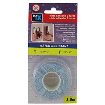 Cinta Adhesiva 2 Caras Blanca Impermeable 19mmx1.5mt