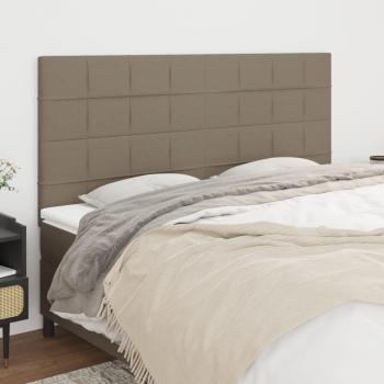 Cabeceros 4 unidades tela gris taupe 90x5x78/88 cm