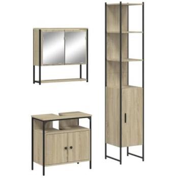 Three-Component Bathroom Set – Sonoma Oak, VidaXL