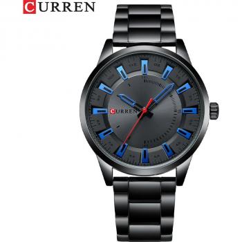 CURREN Black Stainless Steel Analog Watch