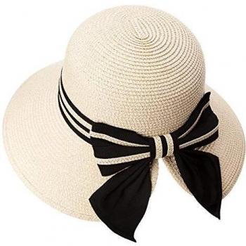 Crushable Women's SPF 50 Panama Beach Hat – Wide Brim, Foldable, Packable – 57cm Beige