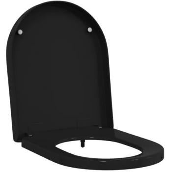 VidaXL 48x36.5x4.5 cm Black Plastic Toilet Seat