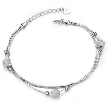 J. Vénus, Bracelet Élégant Femme en Argent 925 Bling, fait main, réglable, Bijoux avec étui