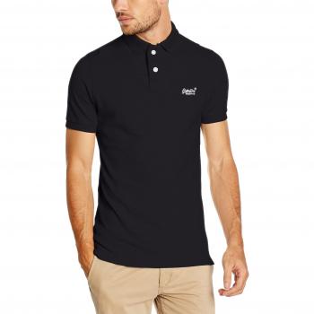Polo Clásico de Piqué Superdry, Camisa de Pijama para Hombre, Azul (Eclipse Navy98T), 2XL