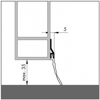 Seuil de porte à fixation directe ADS‑GL (Aluminium Argent) – 0,5 × 1 m