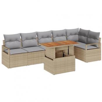 Completissimo Giardino 7 pezzi in beige-grigio con cuscini