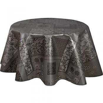 Nappe Calais – Toile cirée – Diamètre 150 cm – Couleur noire