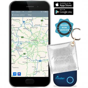 Musegear® Schlüsselortungsgerät – Bluetooth App, Blaue Tasche, Version 2