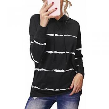 SMENG Black Long Sleeve Hoodie with Hem Slit