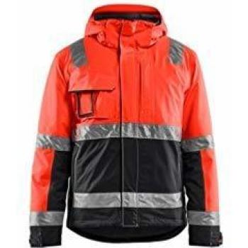 Chaqueta laboral de nieve roja fluorescente elastano 4870, modelo medio