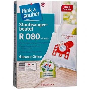 Flink & Sauber Staubsaugerbeutel R 080, 4-lagig, für Miele und Hoover, geruchsneutral