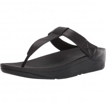 Fitflop Mina Ajustable Tige en Cuir, Sandales Bout Ouvert Femme, Noir (Tout Noir 090), 42 EU