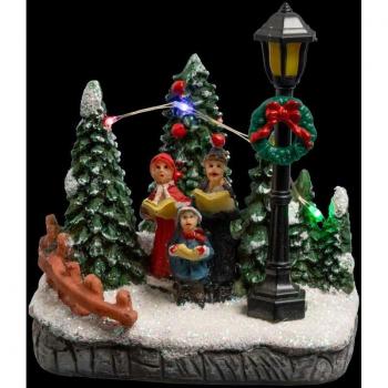 Village de Noël sapins 3 ou 4 LED multicolores à piles Feeric lights & christmas