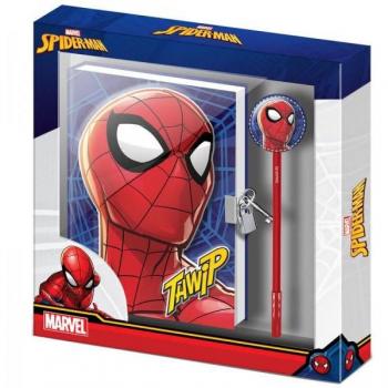 Pack Regalo Karactermania Diario Con Llave más Bolígrafo Marvel Spiderman 24x23x2.5