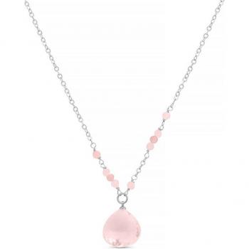 Collar Luxenter, zoqoyi de aleación de metal y cuarzo rosa