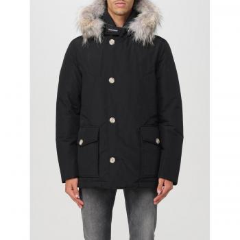Woolrich Anorak da Uomo Nero con Pelliccia Detachabile L