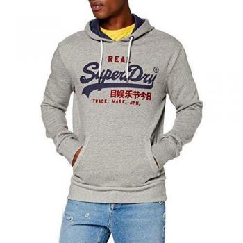 Superdry Capucha Heat Sealed VL Premium Goods, Gris