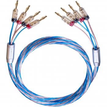 Oehlbach Stereo Kabel 2X2,5mm² + 2X4,0mm² Bi-amp, Banaanconnector – 2 meter